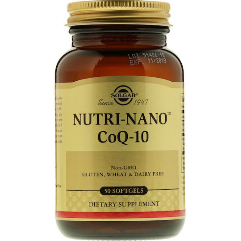 Solgar Nutri-Nano CoQ-10 3.1x χωρίς Γλουτένη 50 μαλακές κάψουλες