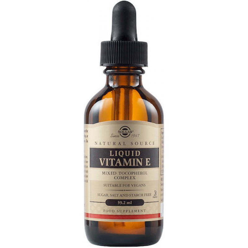 Solgar Natural Liquid Vitamin E Mixed Tocopherol Complex with Wheat Germ Oil Βιταμίνη για τo Δέρμα & Αντιοξειδωτική δράση 2000iu 59.2ml Solgar Natural Liquid Vitamin E Mixed Tocopherol Complex with Wheat Germ Oil Βιταμίνη για τo Δέρμα & Αντιοξειδωτική δράση 2000iu 59.2ml