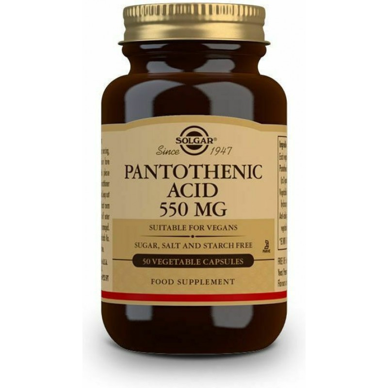 Solgar Pantothenic Acid 550mg 50 Κάψουλες Solgar Pantothenic Acid 550mg 50 Κάψουλες