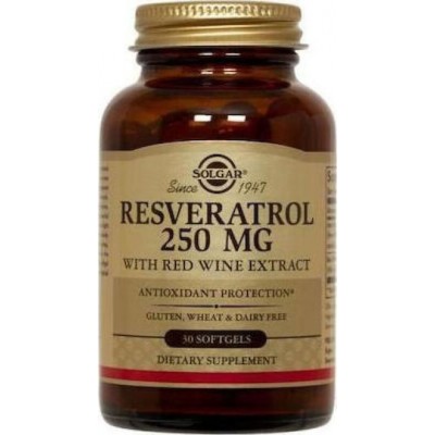 Solgar Resveratrol 250mg Ειδικό Συμπλήρωμα Διατροφής 30 μαλακές κάψουλες
