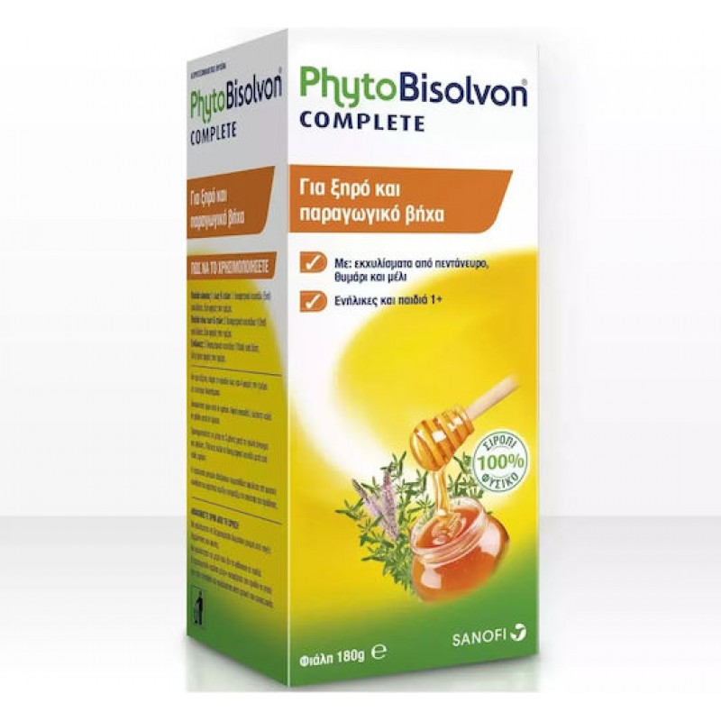 PhytoBisolvon Complete Για Ξηρό & Παραγωγικό Βήχα 180g PhytoBisolvon Complete Για Ξηρό & Παραγωγικό Βήχα 180g