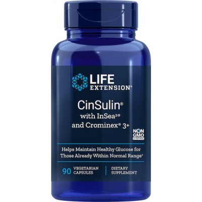 Life Extension Cinsulin InSea2 Crominex 3+ Ειδικό Συμπλήρωμα Διατροφής 90 φυτικές κάψουλες