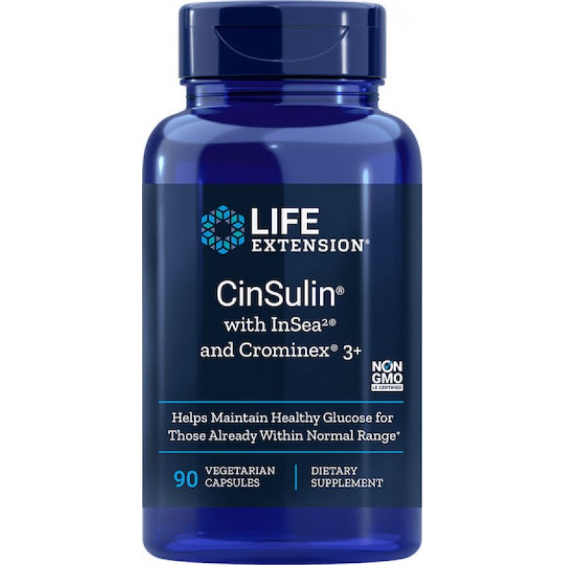 Life Extension Cinsulin InSea2 Crominex 3+ Ειδικό Συμπλήρωμα Διατροφής 90 φυτικές κάψουλες