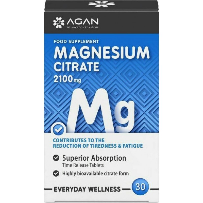 Agan Magnesium Citrate 2100mg 30tabs Agan Magnesium Citrate 2100mg 30tabs