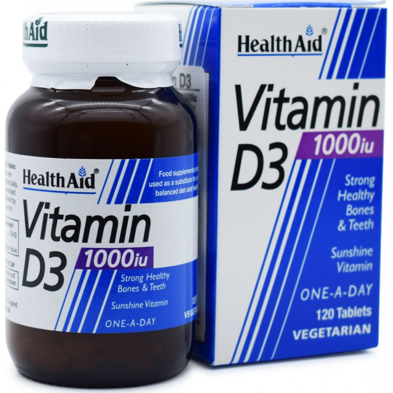 Health Aid Vitamin D3 Βιταμίνη για Ανοσοποιητικό 1000iu 120 ταμπλέτες Health Aid Vitamin D3 Βιταμίνη για Ανοσοποιητικό 1000iu 120 ταμπλέτες
