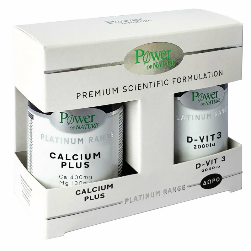 Power Of Nature Platinum Range Calcium Plus 30 ταμπλέτες & Platinum Range D-Vit 3 2000iu 20 ταμπλέτες