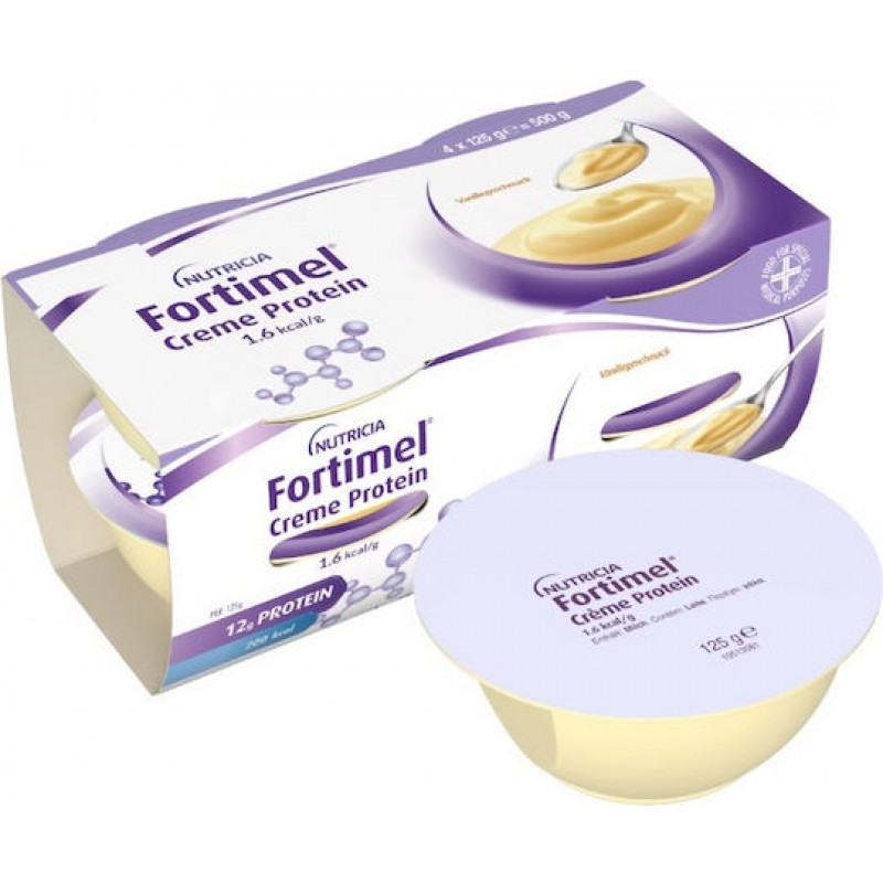 Nutricia Creme Protein Ειδικό Συμπλήρωμα Διατροφής 4 x 125gr Βανίλια