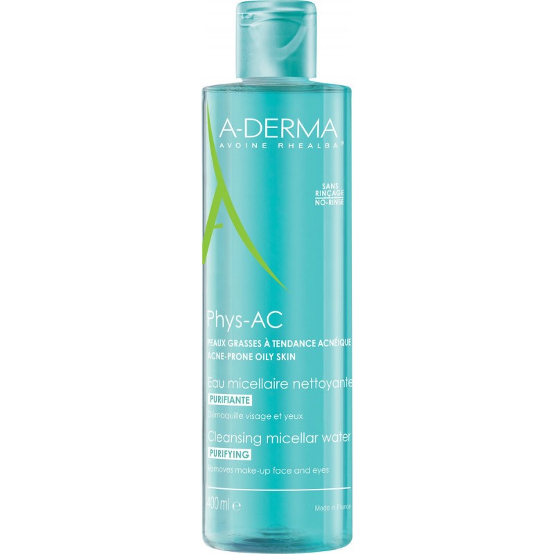 A-Derma Phys - AC Purifiante Micellar Water Ντεμακιγιάζ για Λιπαρή Επιδερμίδα 400ml A-Derma Phys - AC Purifiante Micellar Water Ντεμακιγιάζ για Λιπαρή Επιδερμίδα 400ml