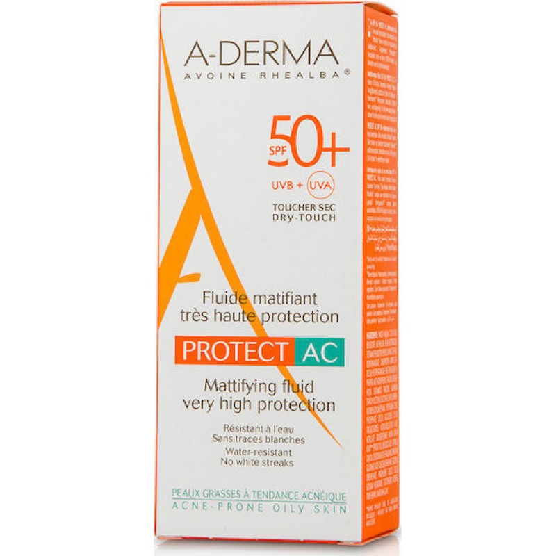 A-Derma Mattifying Fluid Protect AC Αντηλιακή Κρέμα Προσώπου SPF50 40ml