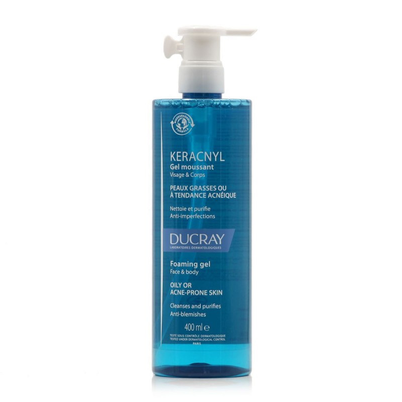 Ducray Keracnyl Gel Καθαρισμού Προσώπου για Ακνεϊκές Επιδερμίδες 400ml