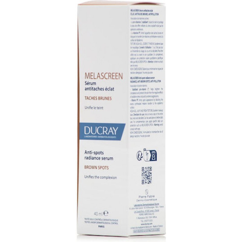 Ducray Melascreen Ενυδατικό & Αντιγηραντικό Serum Προσώπου με Νιασιναμίδη για Λάμψη & Πανάδες 40ml