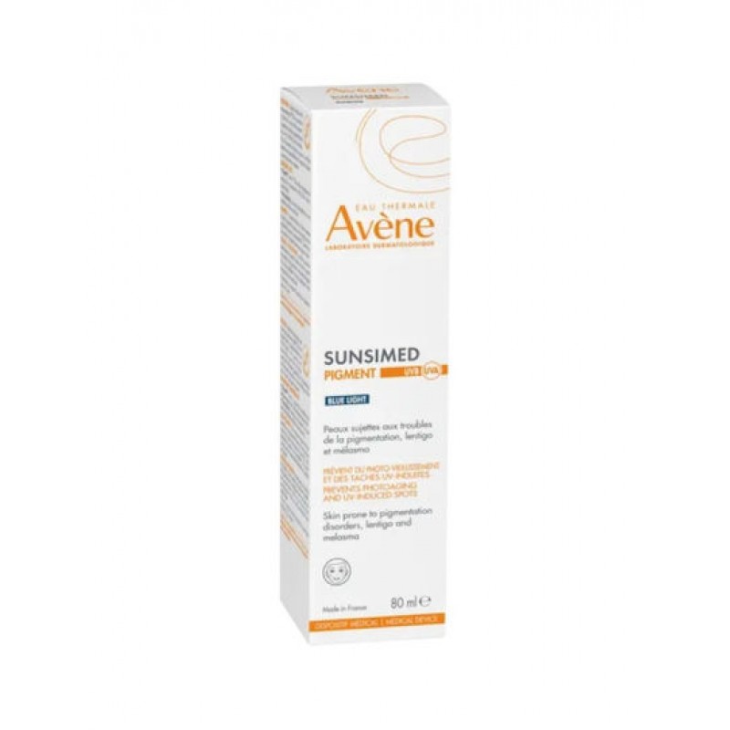 Eau Thermale Avène Sunsimed Pigment Blue Light Αδιάβροχη Αντηλιακή Κρέμα Προσώπου SPF50+ 80ml