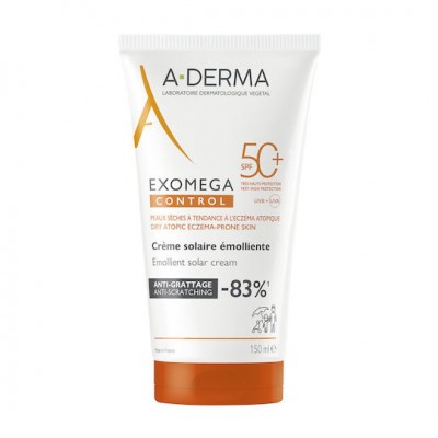 A-Derma Exomega Control Αδιάβροχη Αντηλιακή Κρέμα Προσώπου & Σώματος SPF50+ 150ml