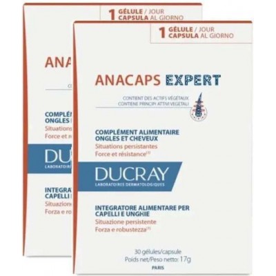 Ducray Anacaps Expert Συμπλήρωμα για Υγιή Μαλλιά, Δέρμα & Νύχια 2 x 30 κάψουλες