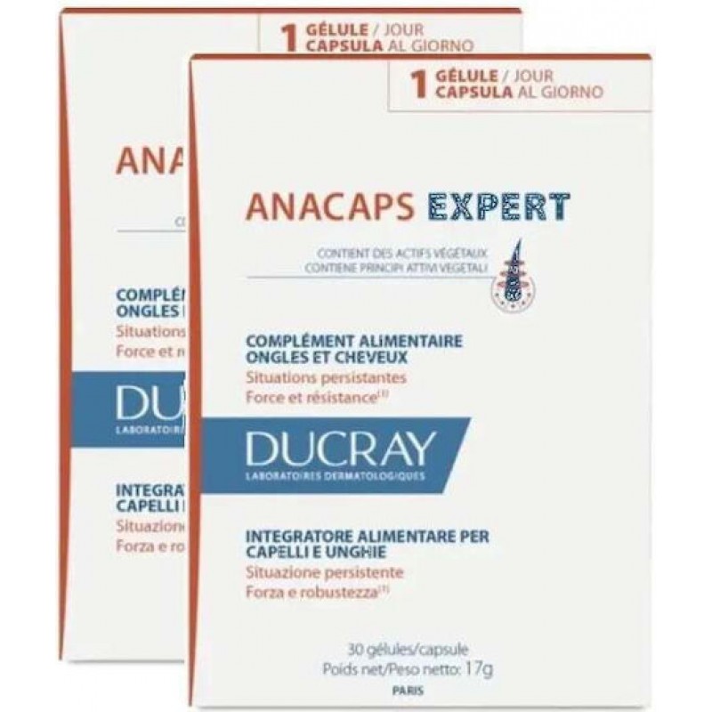 Ducray Anacaps Expert Συμπλήρωμα για Υγιή Μαλλιά, Δέρμα & Νύχια 2 x 30 κάψουλες