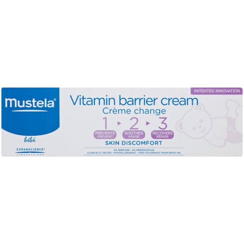 MUSTELA 123 Vitamin Barrier Cream Αλλαγή Πάνας Σύγκαμα 50ml