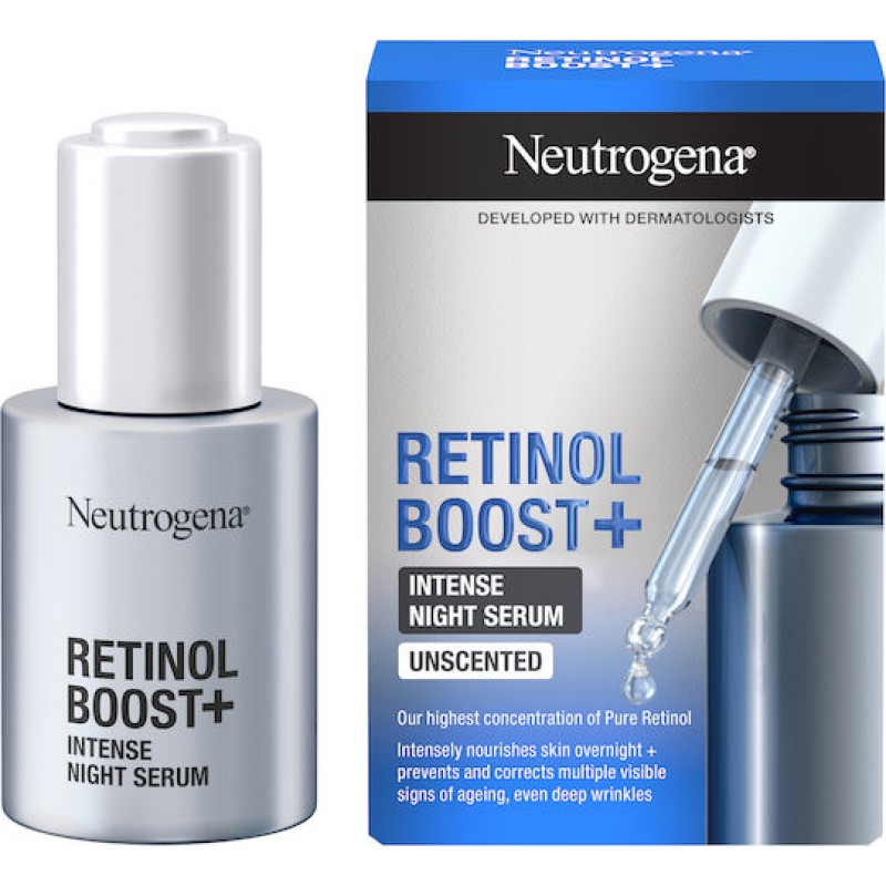 Neutrogena Boost+ Intense Night Αντιγηραντικό Serum Προσώπου με Ρετινόλη 30ml Neutrogena Boost+ Intense Night Αντιγηραντικό Serum Προσώπου με Ρετινόλη 30ml