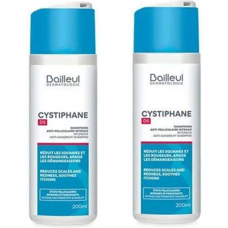 Bailleul Laboratoires Cystiphane DS Σαμπουάν Kατά της Πιτυρίδας & της Ξηροδερμίας 2x200ml