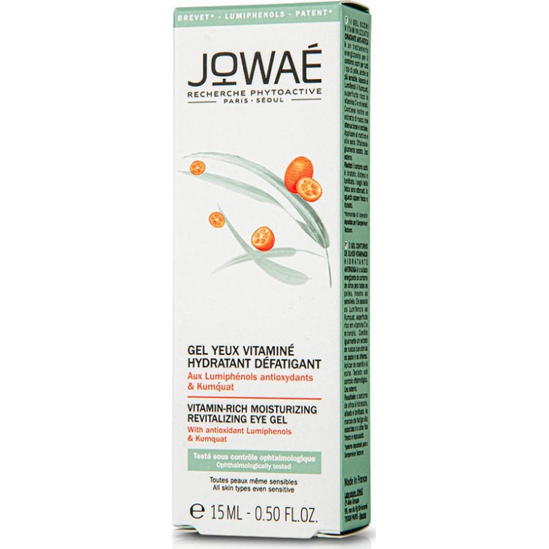 Jowae Vitamin-Rich Ενυδατικό Gel Ματιών κατά των Μαύρων Κύκλων για Λάμψη για Ευαίσθητες Επιδερμίδες 15ml