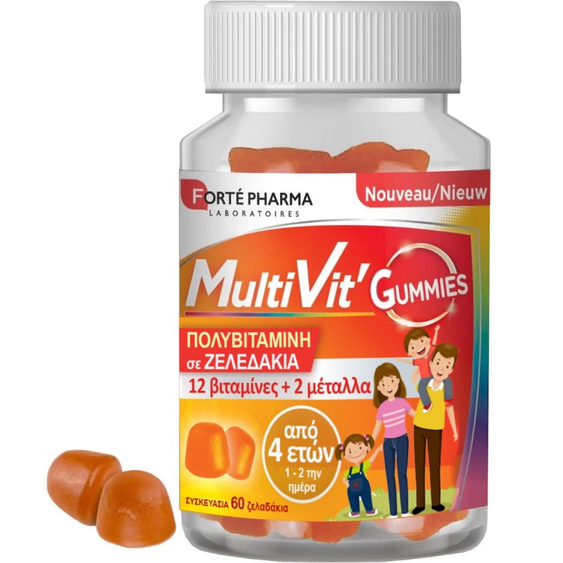 Forte Pharma MultiVit Gummies Βιταμίνη για Ενέργεια 60 ζελεδάκια Forte Pharma MultiVit Gummies Βιταμίνη για Ενέργεια 60 ζελεδάκια