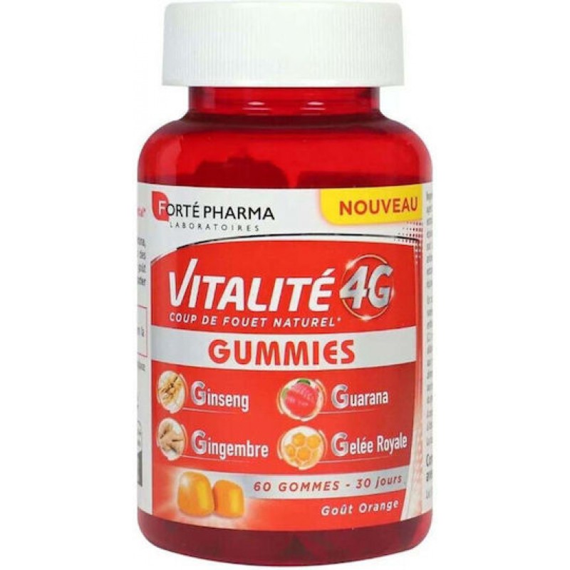 Forte Pharma Vitalite 4g Ειδικό Συμπλήρωμα Διατροφής 60 ζελεδάκια Πορτοκάλι