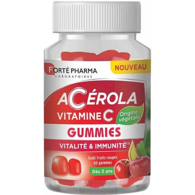 Forte Pharma Acerola Vitamine C Βιταμίνη για Ενίσχυση του Ανοσοποιητικού, τo Δέρμα & Αντιοξειδωτική δράση 60 x 1 ζελεδάκια