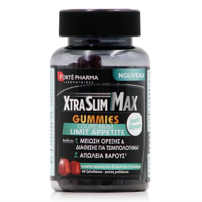 Forte Pharma Xtraslim Max Gummies Συμπλήρωμα για Αδυνάτισμα 60 ζελεδάκια Ροδάκινο