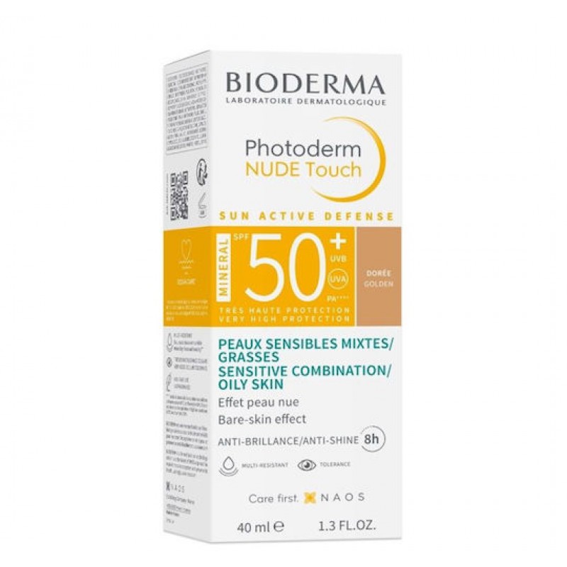 Bioderma Photoderm Nude Touch Mineral Mineral Αντηλιακή Κρέμα Προσώπου SPF50 40ml