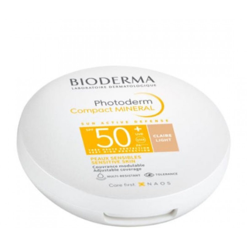 Bioderma Photoderm Compact Mineral Spf50+ Claire Light Αντηλιακή Πούδρα για Μικτές & Λιπαρές Επιδερμίδες 10g