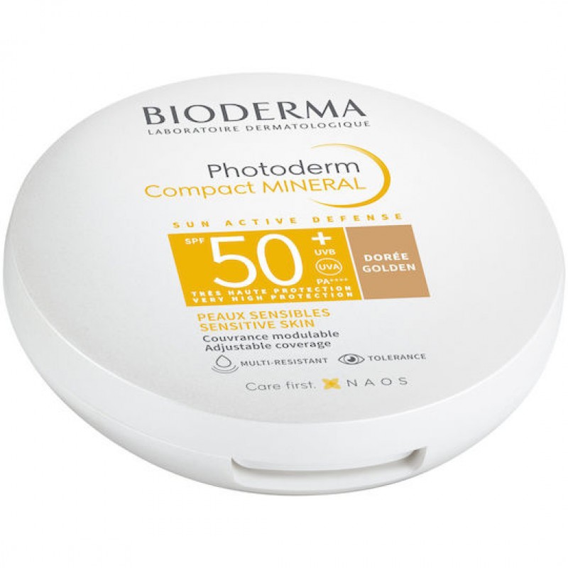 Biodrerma Photoderm Compact Mineral SPF50+ Doree Αντηλιακό προσώπου σε μορφή πούδρας - golden απόχρωση