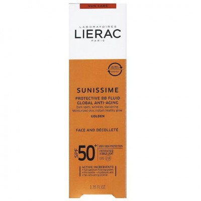 Lierac Sunissime BB Fluid Anti Age Global Golden Αντηλιακή Κρέμα Προσώπου SPF50+ με Χρώμα 40ml