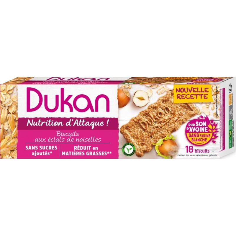 Dukan Μπισκότα Βρώμης Φουντούκι Χωρίς Ζάχαρη 225gr Dukan Μπισκότα Βρώμης Φουντούκι Χωρίς Ζάχαρη 225gr
