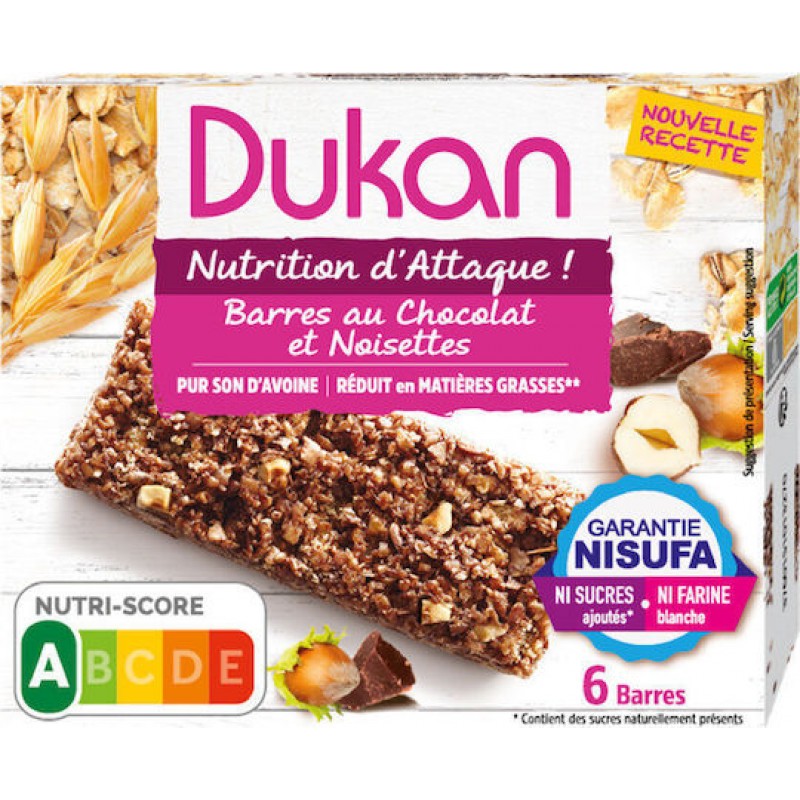 Dukan Μπάρες Βρώμης Σοκολάτα Φουντούκι 150gr Dukan Μπάρες Βρώμης Σοκολάτα Φουντούκι 150gr