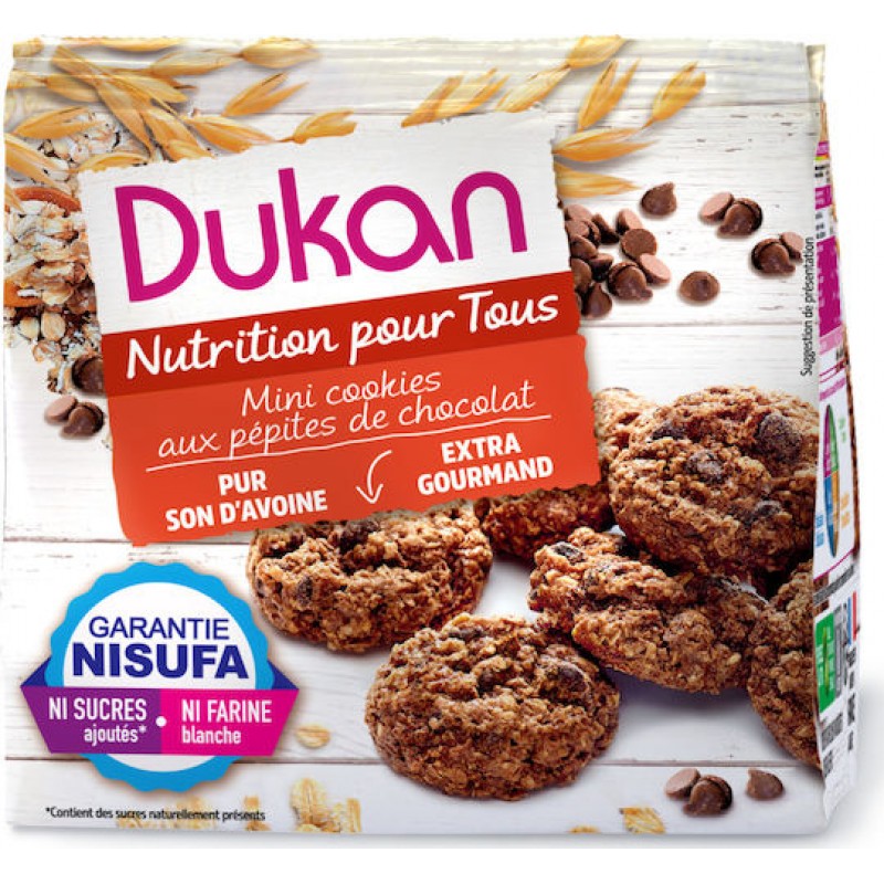 DUKAN Mini cookies βρώμης με κομμάτια σοκολάτας 100γρ