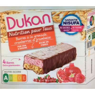 Dukan Μπάρα Βρώμης / Ενέργειας με Σοκολάτα & Μούρα (4x30gr)