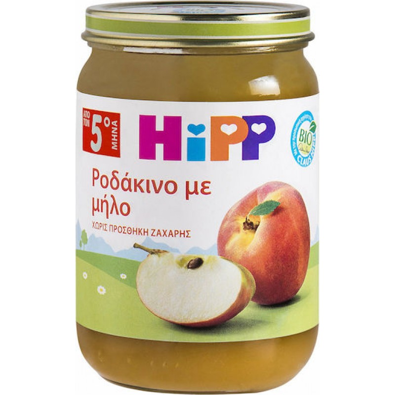 Hipp Φρουτόκρεμα Ροδάκινο με Μήλο Χωρίς Προσθήκη Ζάχαρης 190gr για 5+ Μηνών Hipp Φρουτόκρεμα Ροδάκινο με Μήλο Χωρίς Προσθήκη Ζάχαρης 190gr για 5+ Μηνών