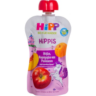 Hipp Πουρές Φρούτων-Λαχανικών Hippis με Γεύση Μήλο,Κορόμηλο και Ροδάκινο Χωρίς Προσθήκη Ζάχαρης 100gr για 12+ Μηνών