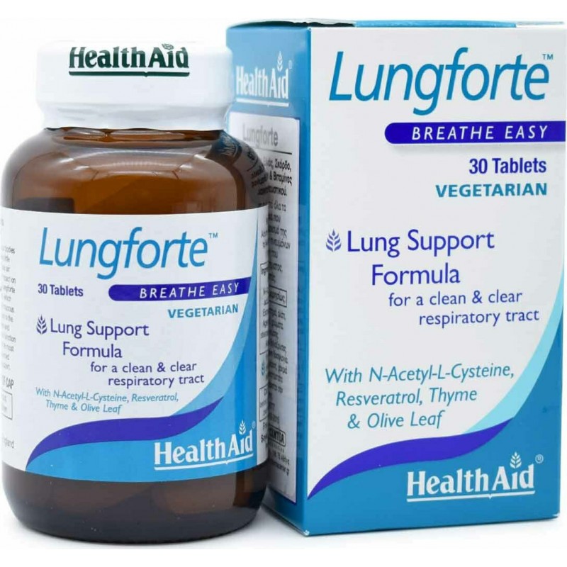 Health Aid Lungforte Breathe Easy Ειδικό Συμπλήρωμα Διατροφής 30 ταμπλέτες