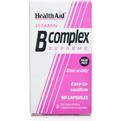Health Aid Vitamin B Complex 90 Caps Βιταμίνη για Ενέργεια, Ενίσχυση του Ανοσοποιητικού & το Νευρικό Σύστημα 90 κάψουλες