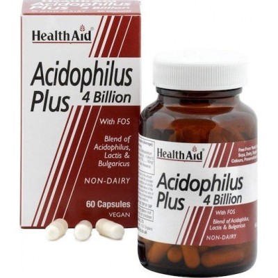 Health Aid Acidophilus Plus 4 Billion Συμπλήρωμα με Προβιοτικά & Πρεβιοτικά 60 κάψουλες