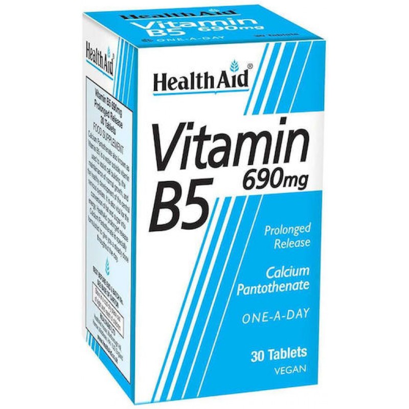 Health Aid Vitamin B5 Βιταμίνη για την Υγεία του Νευρικού Συστήματος 690mg 30 ταμπλέτες