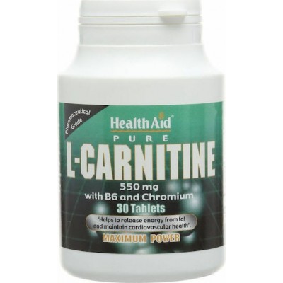 Health Aid Pure L-Carnitine 550mg 30 ταμπλέτες