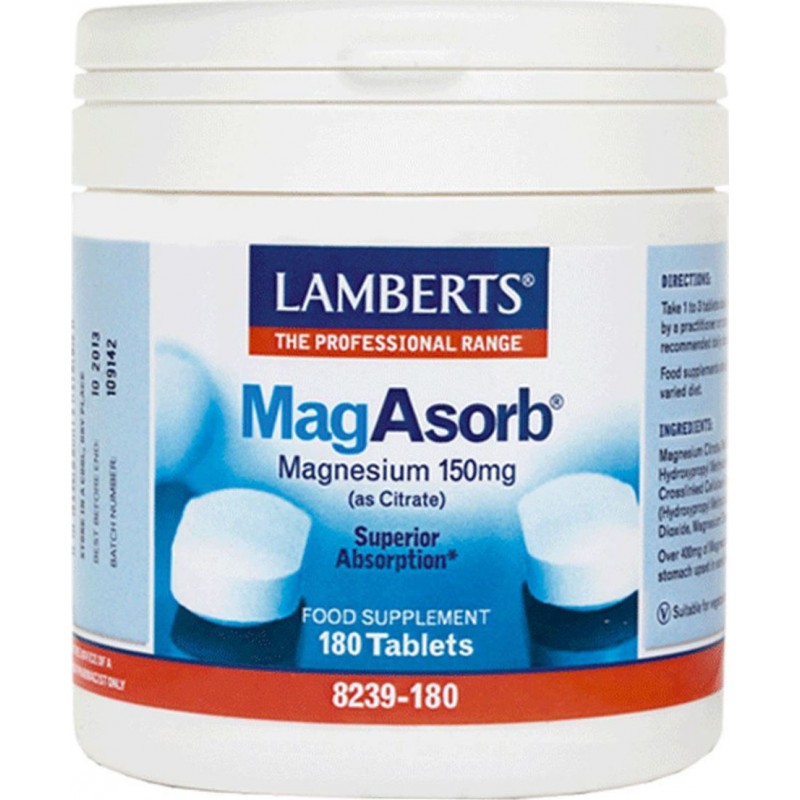 Lamberts Mag Asorb 150mg 180 Ταμπλέτες