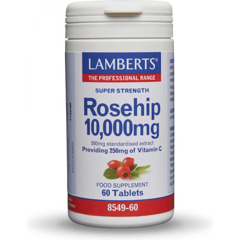 Lamberts Rosehip Βιταμίνη για Ενίσχυση του Ανοσοποιητικού, τo Δέρμα & Αντιοξειδωτική δράση 10000mg 60 ταμπλέτες