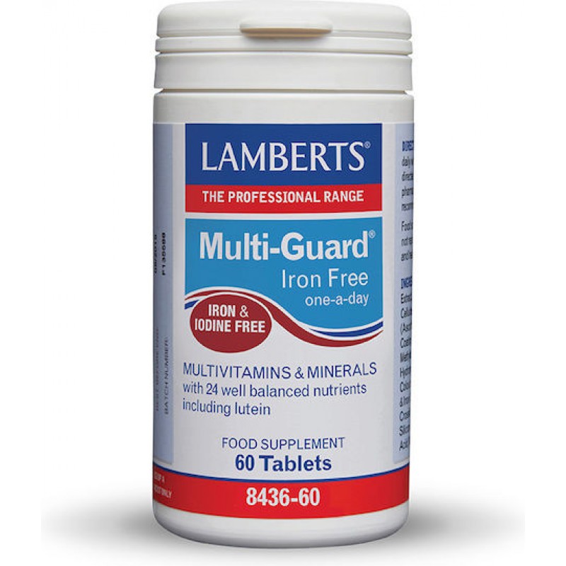 Lamberts Multi Guard Iron Free Πολυβιταμίνη για Ενέργεια & Ενίσχυση του Ανοσοποιητικού 60 ταμπλέτες