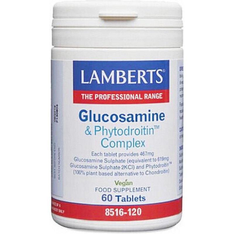 Lamberts Glucosamine & Phytodroitin Complex Συμπλήρωμα για την Υγεία Αρθρώσεων & Οστών 60 ταμπλέτες
