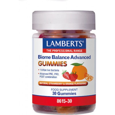 Biome Balance Advanced Συμπλήρωμα με Προβιοτικά, Μεταβιοτικά & Πρεβιοτικά Strawberry Orange 30 ζελεδάκια