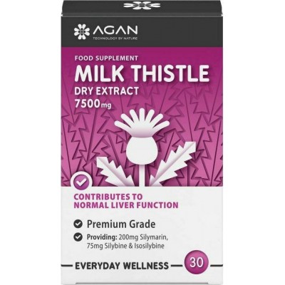 Agan Milk Thistle Dry Extract 7500mg 30 ταμπλέτες