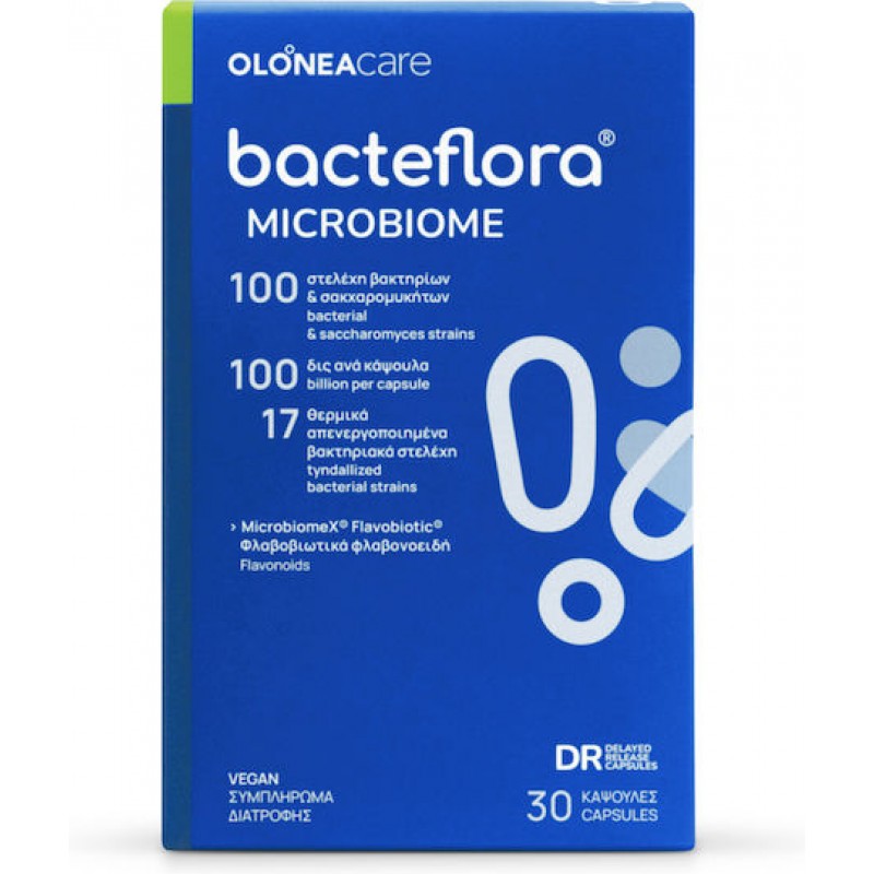 Olonea Bacteflora Microbiome Συμπλήρωμα με Προβιοτικά & Πρεβιοτικά 30 φυτικές κάψουλες