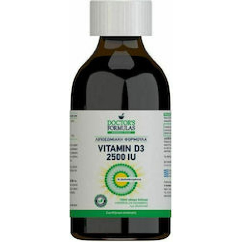 Doctor's Formulas Λιποσωμιακή Φόρμουλα Vitamin D3 Βιταμίνη για Ενίσχυση του Ανοσοποιητικού & την Υγεία των Οστών 2500iu 150ml